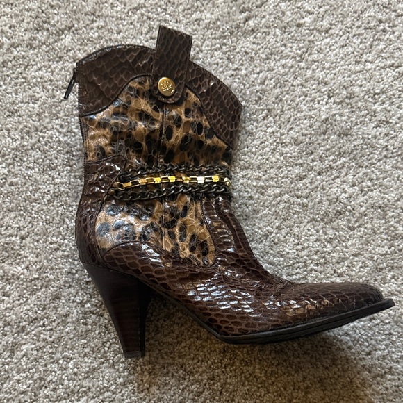 J.Renee Shoes - J.Renee Brown and Leopard Heeled Boots